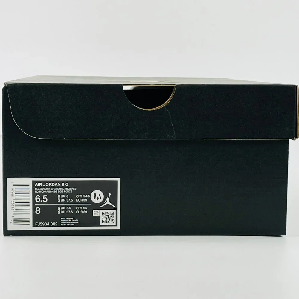 Air Jordan 9 Golf 'Charcoal Black' FJ5934-002 size 6.5 Men / 8 Women